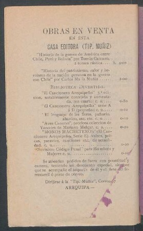 [Publicidad] Obras en venta en esta casa editora (Tip. Muñiz)