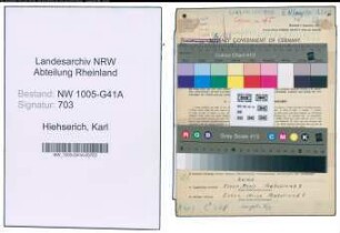 Entnazifizierung Karl Hiehserich , geb. 05.10.1903 (Bahnpolizist)