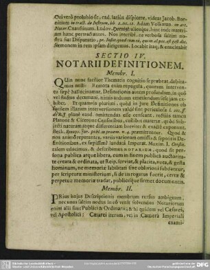Sectio IV. Notarii Definitionem