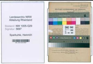 Entnazifizierung Heinrich Sparkuhle , geb. 09.01.1911 (Betriebswart)
