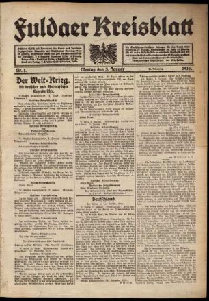 Ausgabe vom Montag, den 03. Januar 1916.