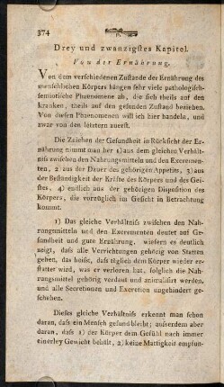 374-403, Drey und zwanzigstes Kapitel. Von der Ernährung.