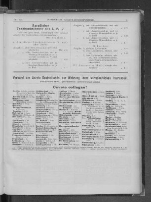 Aerztlicher Taschenkalender des L.W.V.