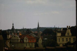Blick auf Detmold aus dem Fenster am Haus Bielefelder Straße; farbig