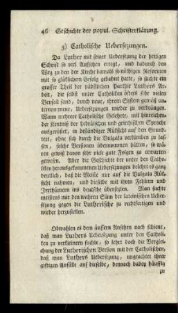 3) Catholische Uebersezungen.