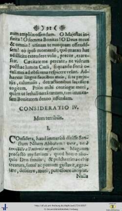 Consideratio IV. Mors Terribilis.