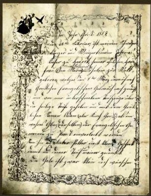 Taufbrief Haardt bei Neustadt 1857