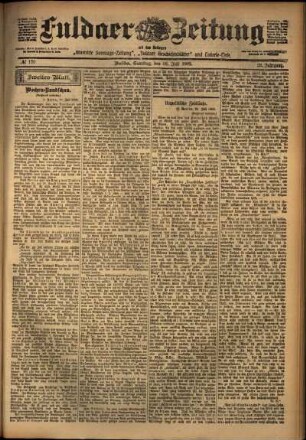 Zweite Ausgabe vom Samstag, den 26. Juli 1902.