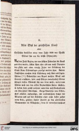 II. Alter Styl der griechischen Kunst [...]