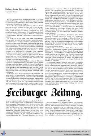 Freiburg in den Jahren 1860 und 1861.