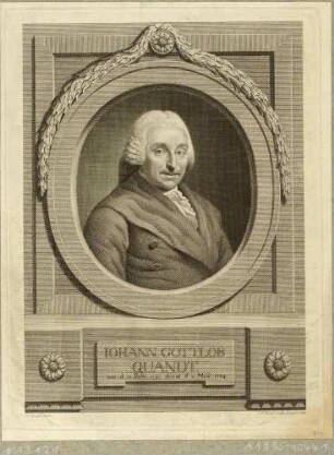 Bildnis des Leipziger Kaufmanns Johann Gottlob von Quandt, Brustbild im Oval nach rechts