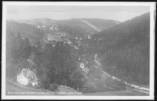 Kipsdorf. Blick vom Hotel Kaiserhof in Bärenfels auf Kipsdorf
