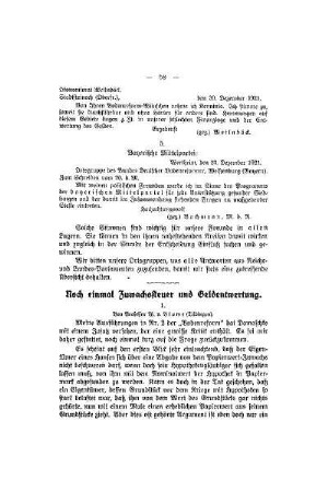 Noch einmal Zuwachssteuer und Geldentwertung
