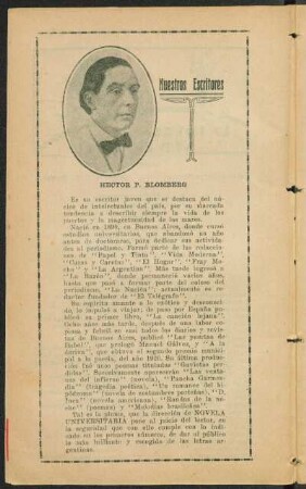 Nuestros escritores - Hector P. Blomberg