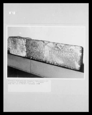 Mauersteine mit Inschrift