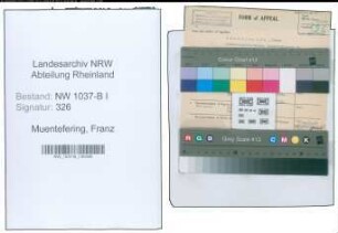 Entnazifizierung Franz Muentefering , geb. 20.08.1897 (Oberinspektor)