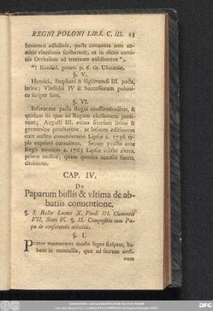 Cap. IV. De Paparum bullis & ultima de abbatiis conventione.