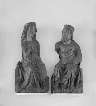 Zwei sitzende Figuren (Marienkrönung?)