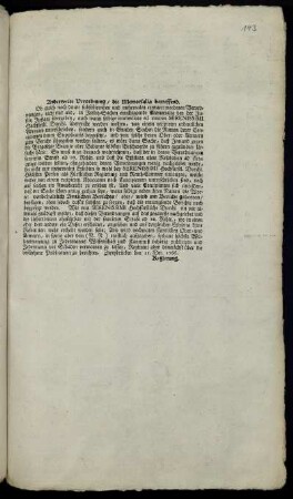 Anderweite Verordnung, die Memorialia betreffend : Zweybrücken den 11. Dec. 1766.