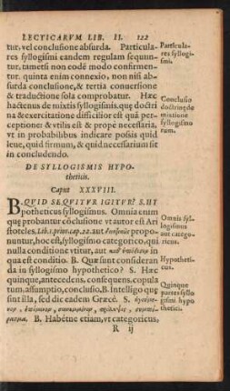 De Syllogismis Hypotheticis. Caput XXXVIII.