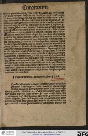 Explicit manuale parrochialium anno 1498.