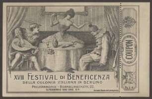 Werbepostkarte "XVII Festival di Beneficenza della Colonia Italiana in Berlino", Bernburger Straße