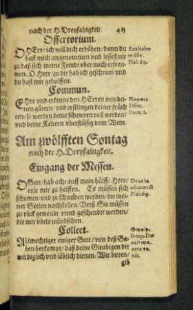 Am zwölfften Sontag nach der H. Dreyfaltigkeit.
