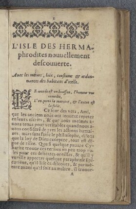 L'Isle des Hermaphrodites nouvellement descouverte