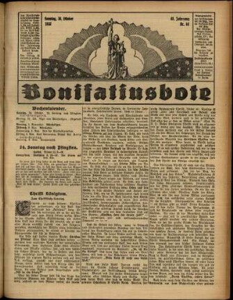 Erste Ausgabe vom Sonntag, den 30. Oktober 1932.