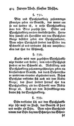 Spießglaskönig mit Bley, Silber, Wißmuth, Kupfer, Nickelkönig, Arsenikkönig, Eisen (§. 731-734)
