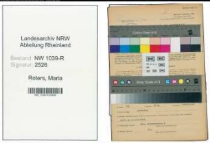 Entnazifizierung Maria Roters , geb. 29.04.1916 (Chemiefachwerker)