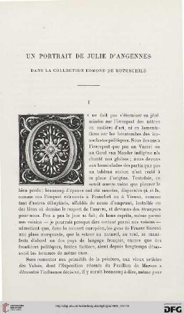 3. Pér. 33.1905: Un portrait de Julie d'Angennes dans la collection Edmond de Rothschild