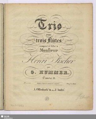 Trio pour trois Flûtes : Oeuvre 53