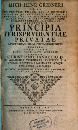 Principia iurisprudentiae privatae