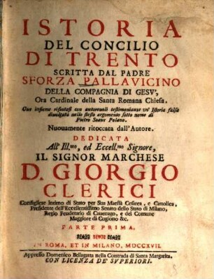 Istoria Del Concilio Di Trento, 1
