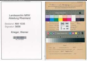 Entnazifizierung Werner Krieger , geb. 25.10.1912 (Arbeiter)
