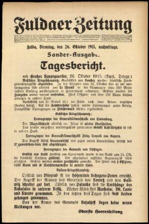 Ausgabe vom Dienstag, den 26. Oktober 1915.