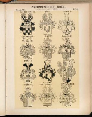 Taf. 37. Dachenhausen. - Dael. - Dahlen. - Dahlstjerna. - Dähne. - Dallmer. - Damitz. - Damm. - Dammann. - Damnitz. - Danckbahr. - Danckwerth.