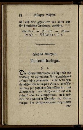 Sechster Abschnitt. Pastoraltheologie.