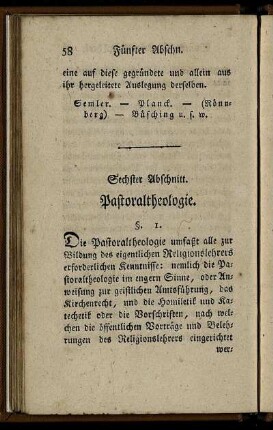 Sechster Abschnitt. Pastoraltheologie.