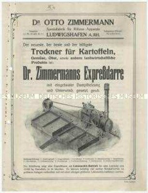 Trockner für Kartoffeln
