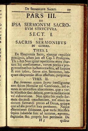 Pars III. De ipsa sermonum sacrorum structura.