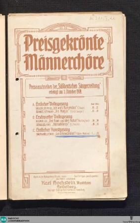 Landknechtslied : op. 90