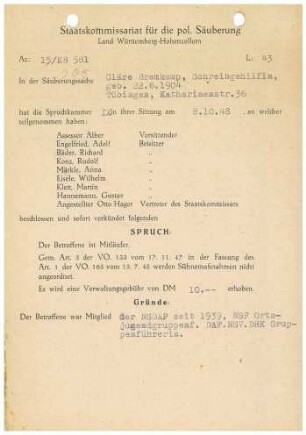 Bremkamp, Cläre