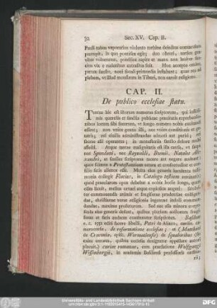 Cap. II. De publico ecclesiae statu.