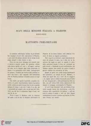 12: Scavi della missione italiana a Phaestos : 1900-1901