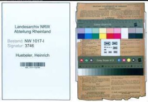 Entnazifizierung Heinrich Huebeler , geb. 28.04.1886 ()