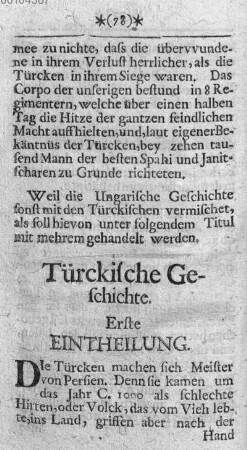 Türckische Geschichte