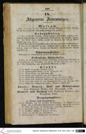 IX. Allgemeine Andeutungen.