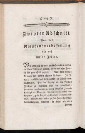 Zweyter Abschnitt. Von der Glaubensverbesserung bis auf unsre Zeiten.